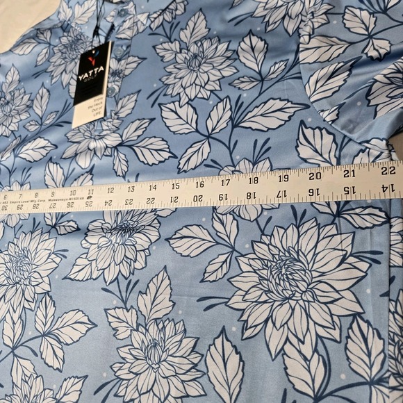 Yatta Golf Polo Dahlia Blue Shirt Performance Moisture Wicking Large NWT - Picture 4 of 8